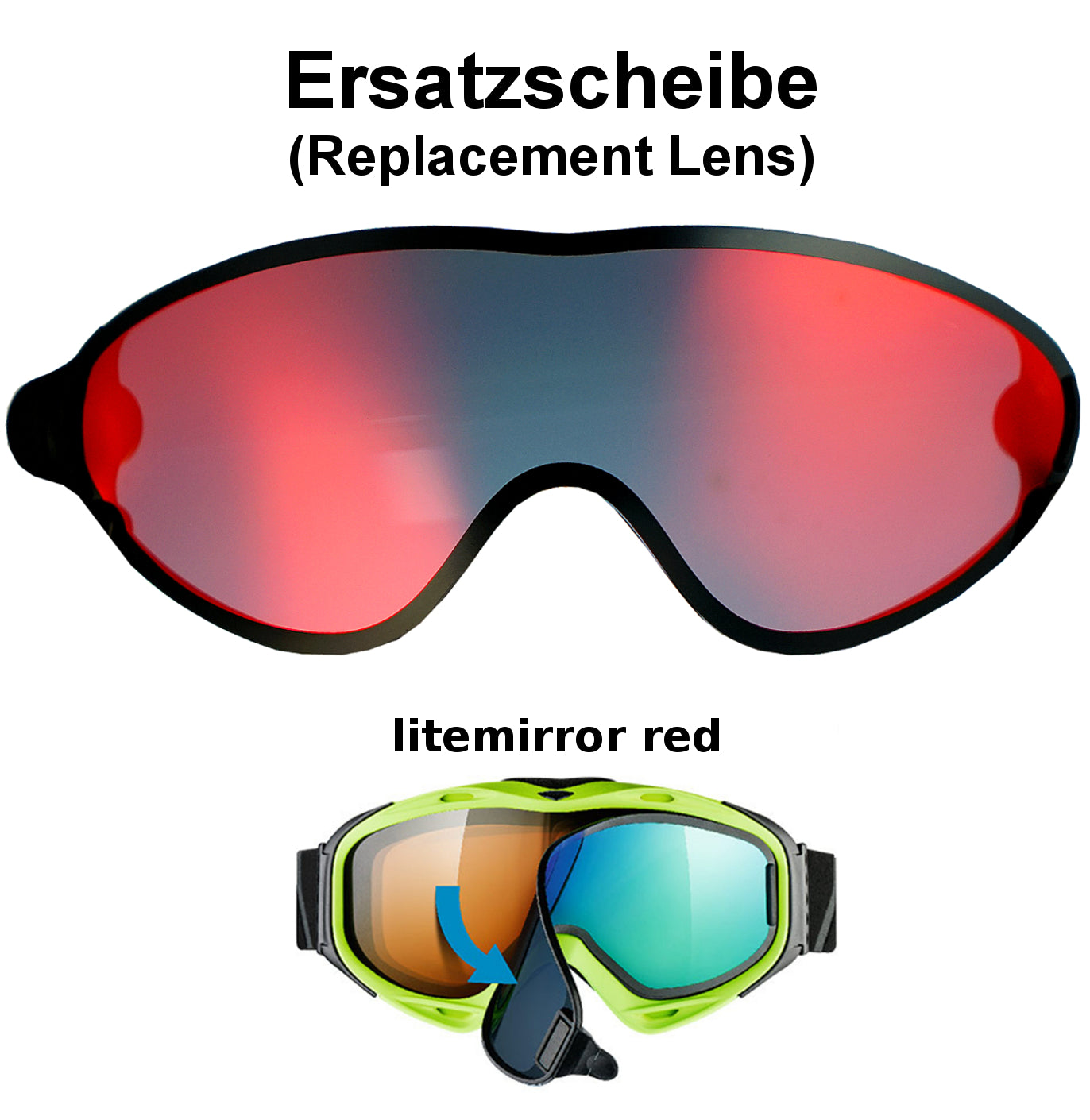 uvex COMANCHE TO/TOP Ersatzscheibe Rot