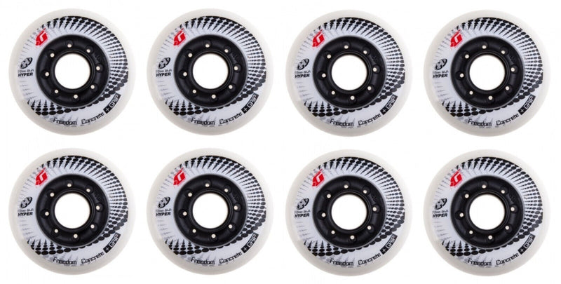 Hyper Wheels Concrete +Grip Performance Outdoor 4er oder 8er Set Rollen - 72mm / 84 A white