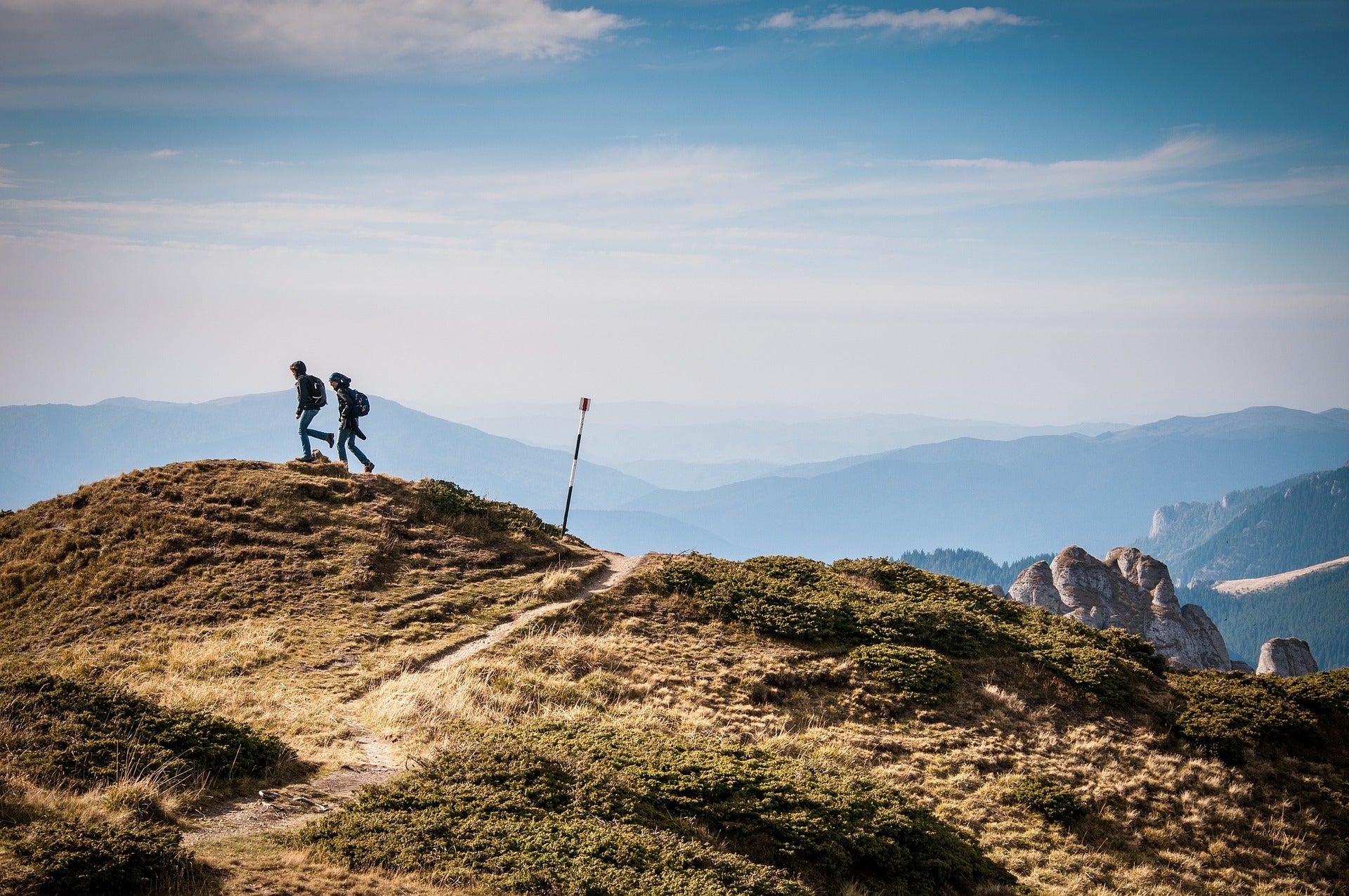 Wanderer auf einem Berg