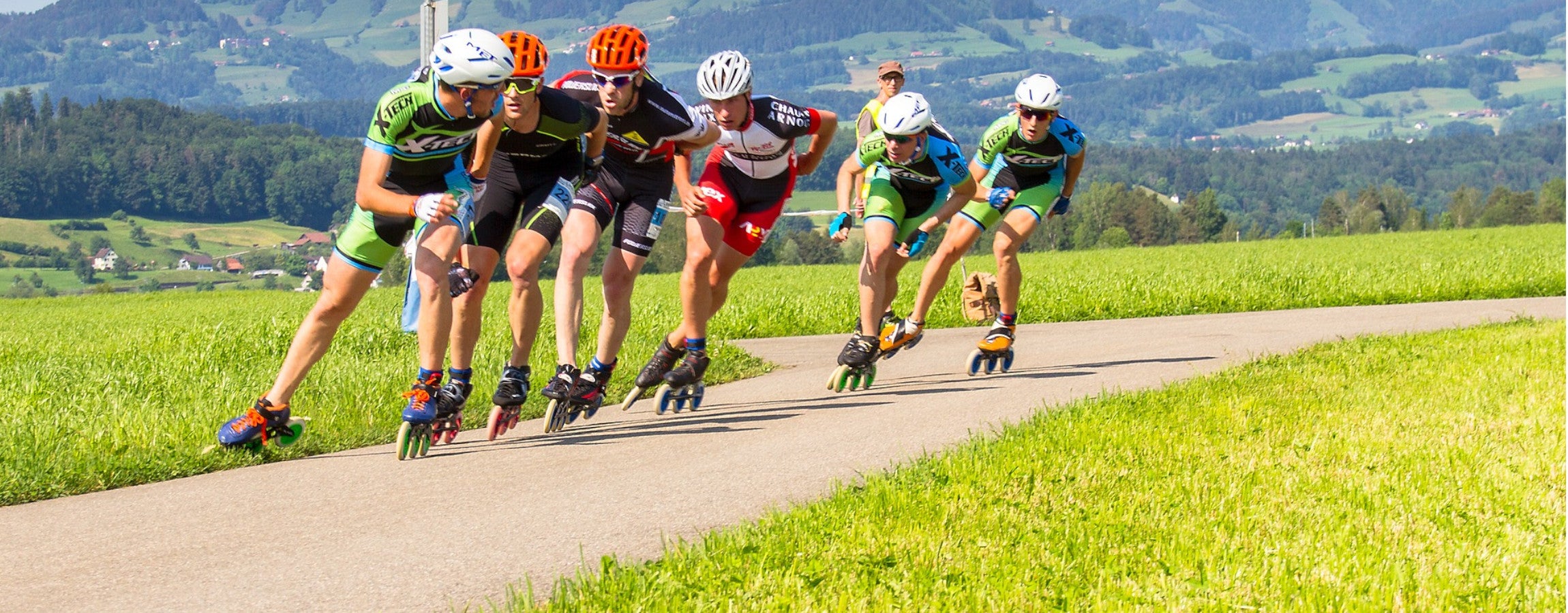 Inlinefahrer bei einem Rennen