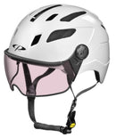 CP Chimayo + Urban Fahrradhelm mit VARIO Visier (photochromatic) - Radhelm Bikehelm Schutzhelm Fahrrad Bike Helm Unisex white shiny j23