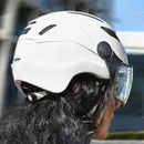 CP Chimayo + Urban Fahrradhelm mit Visier (clear) - Radhelm Bikehelm Schutzhelm Fahrrad Bike Helm Unisex white shiny j23