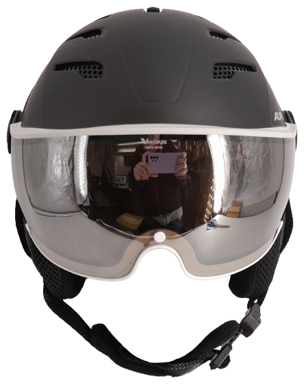 Alpina JUMP 2.0 Ski-und Snowboardhelm mit Visier white HM grey silver Unisex