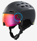 HEAD Radar / Rachel Lens Clip - Ersatzclip für Helmvisier grey, black oder white Skihelme Helmet Helm Ersatzsteil Winter j23