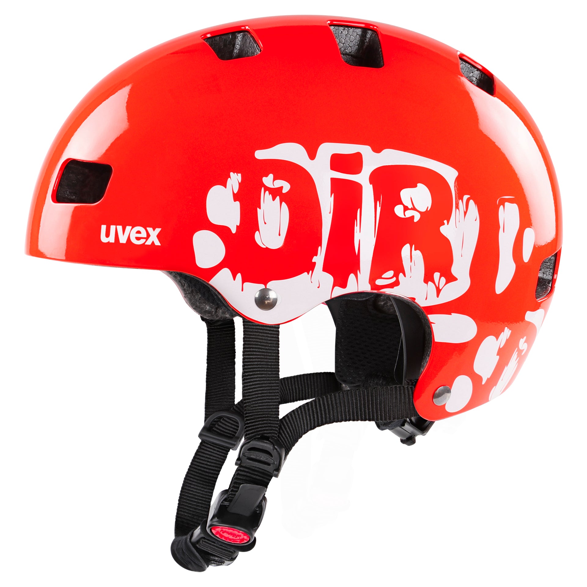 fahrradhelm neon rot Uvex KID 3 dirtbike neon red Kinder Fahrradhelm
