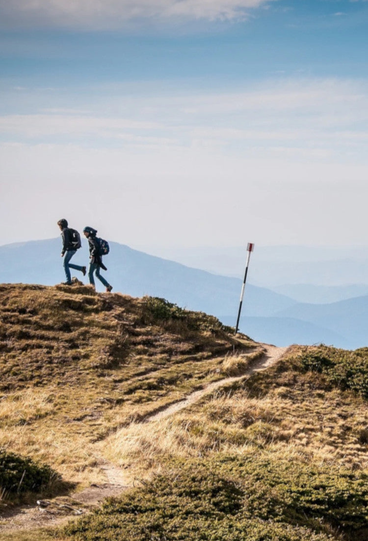 Wanderer auf einem Berg