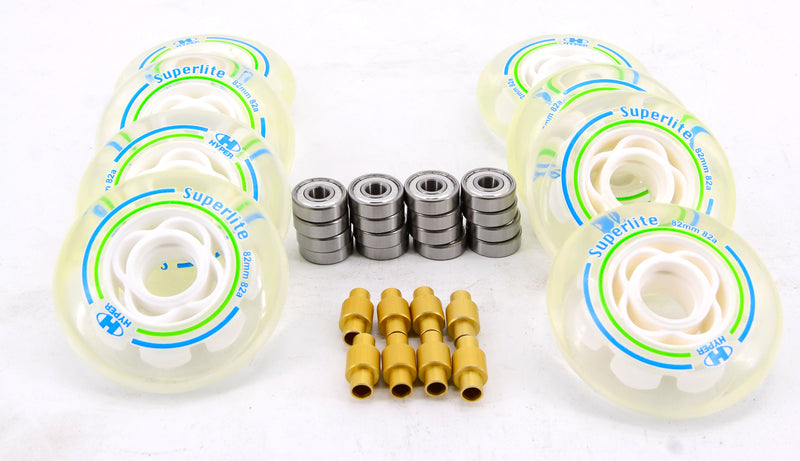 8er Set Hyper SUPERLITE PERFORMANCE Rollenset 82mm/82A ABEC9 + 6mm Spacer