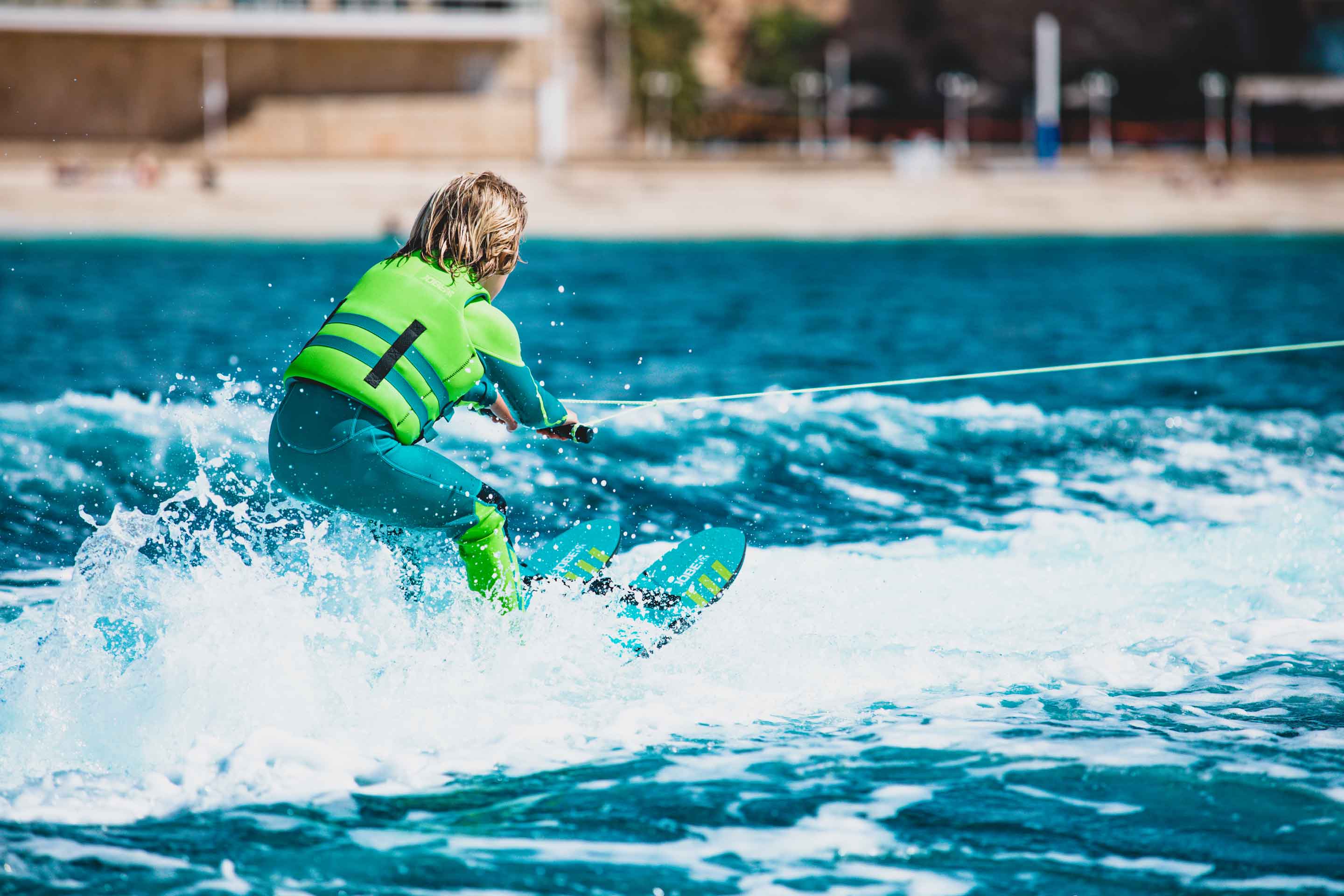 Jobe HEMI Trainer Wasserskis blue lime Kinder