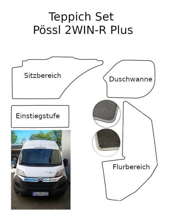 TEPPICH SET passend für Pössl 2WinPlus-R 599 mit Raumbad optional mit Heckgarage