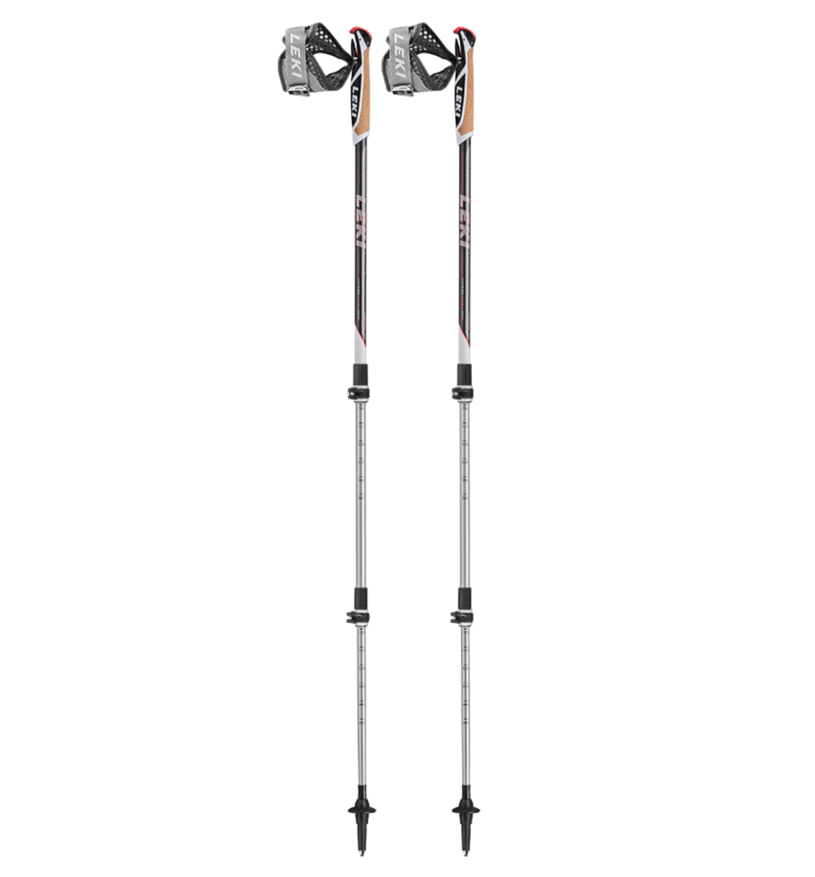 Leki TRAVELLER ALU Nordic Walking anthrazit-weiß-rot (90-130 cm) Unisex
