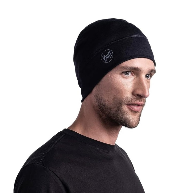 Buff MERINO LIGHTWEIGHT BEANIE für Erwachsene solid black Gr. One Size