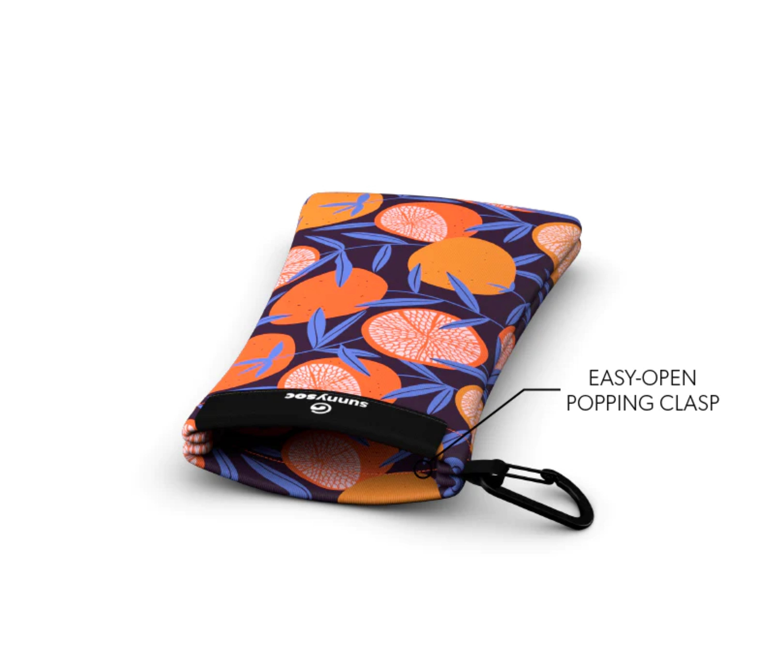 Sunnysoc ORANGE JUICE Etui Brille Sonnenbrille Handy Tasche Schutzhülle Beutel Sack mit Karabinerhaken