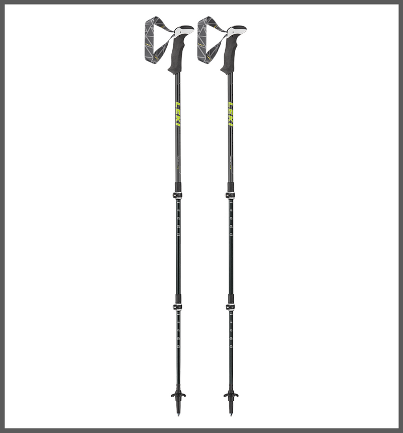 LEKI Stöcke MakaluLite Trekking 100-135cm anthrazit-lime-weiß Wanderstöcke
