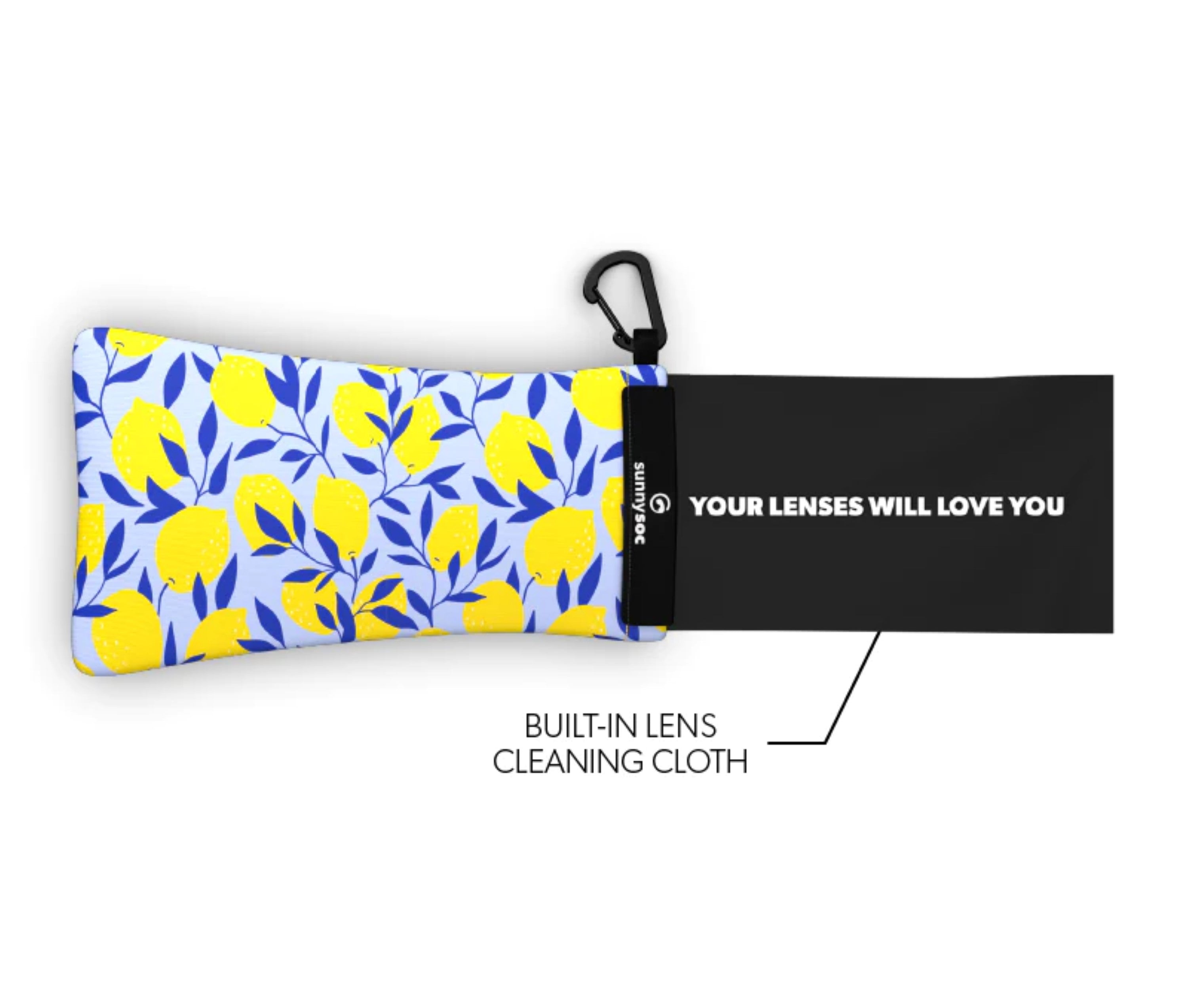 Sunnysoc LEMONADE Etui Brille Sonnenbrille Handy Tasche Schutzhülle Beutel Sack mit Karabinerhaken