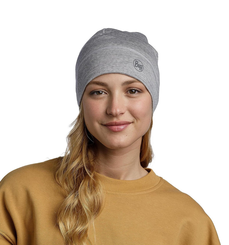 Buff MERINO LIGHTWEIGHT BEANIE für Erwachsene solid light grey Gr. One Size