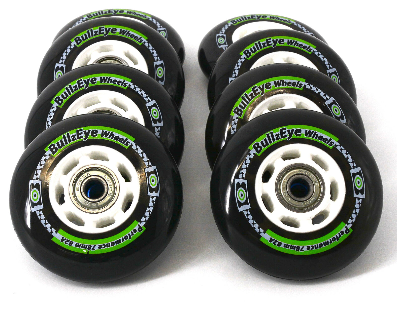 Inline-Skater Rollen 78mm/82a – 8er Set Mit ABEC7 Lagern & Spacern, Für Rollerblade