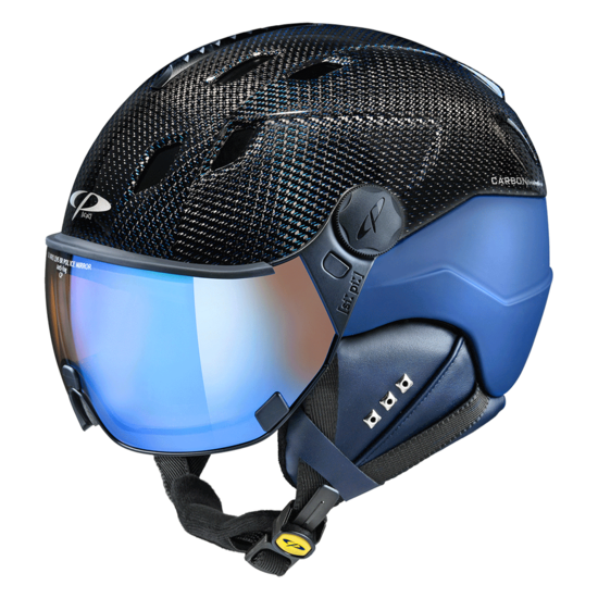 CP CORAO + CARBON Ski-Snowboardhelm blue carbon shiny / blue soft touch Unisex