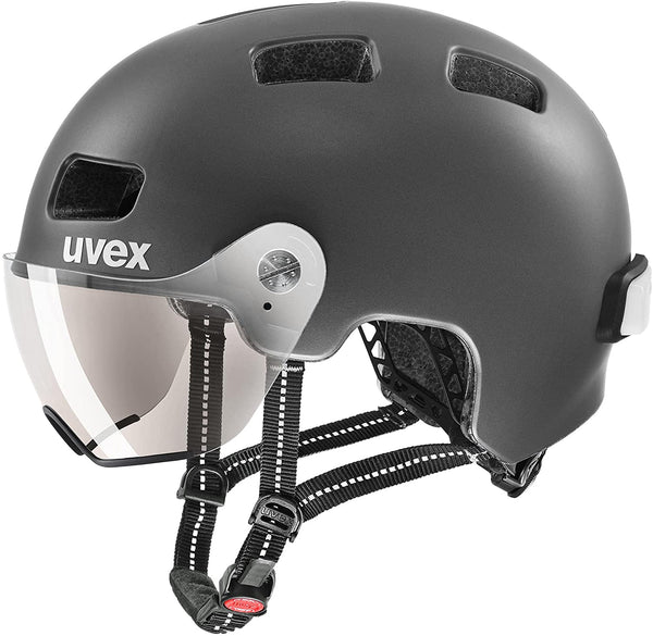 uvex RUSH VISOR Fahrradhelm black silver mat Unisex