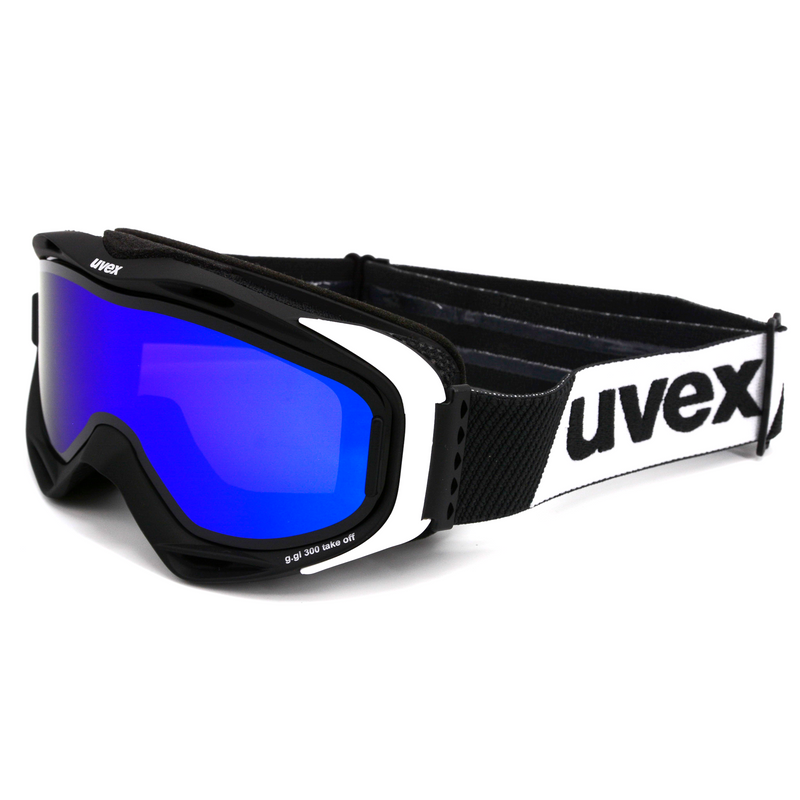 uvex G.GL 300 TOP Skibrille Black/White Unisex + Wechselscheibe Blau