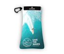Sunnysoc SAVE THE WAVES Etui Brille Sonnenbrille Handy Tasche Schutzhülle Beutel Sack mit Karabinerhaken