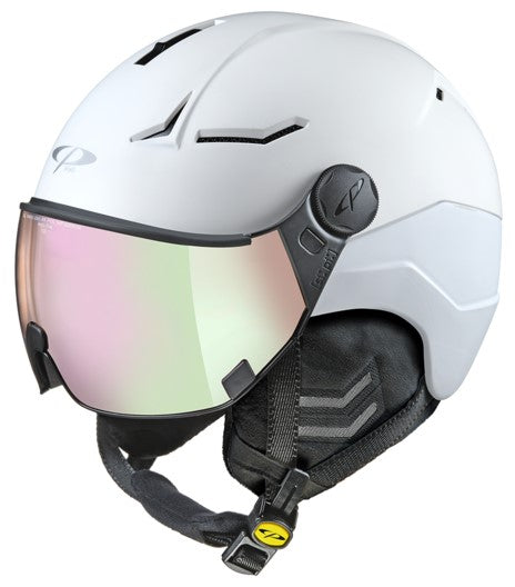 CP COYA+ Ski-Snowboardhelm mit Visier snowwhite s.t mit dl vario wp mirror Visier Damen