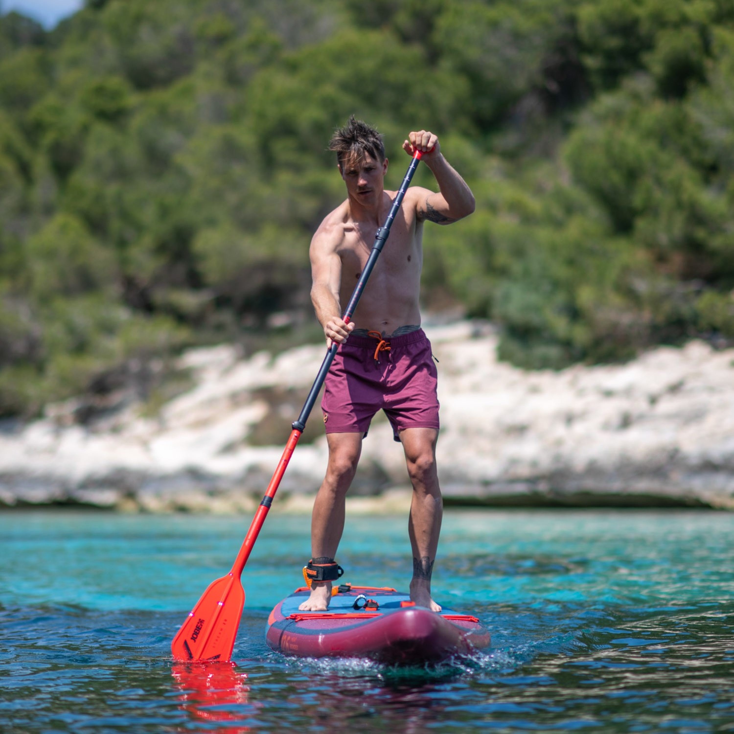 Jobe STREAM CARBON 40 SUP PADDEL Carbon Dreiteilig red orange