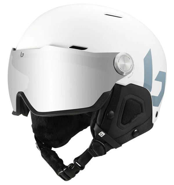 Bollé MIGHT VISOR Ski- und Snowboardhelm mit Visier offwhite matte Unisex