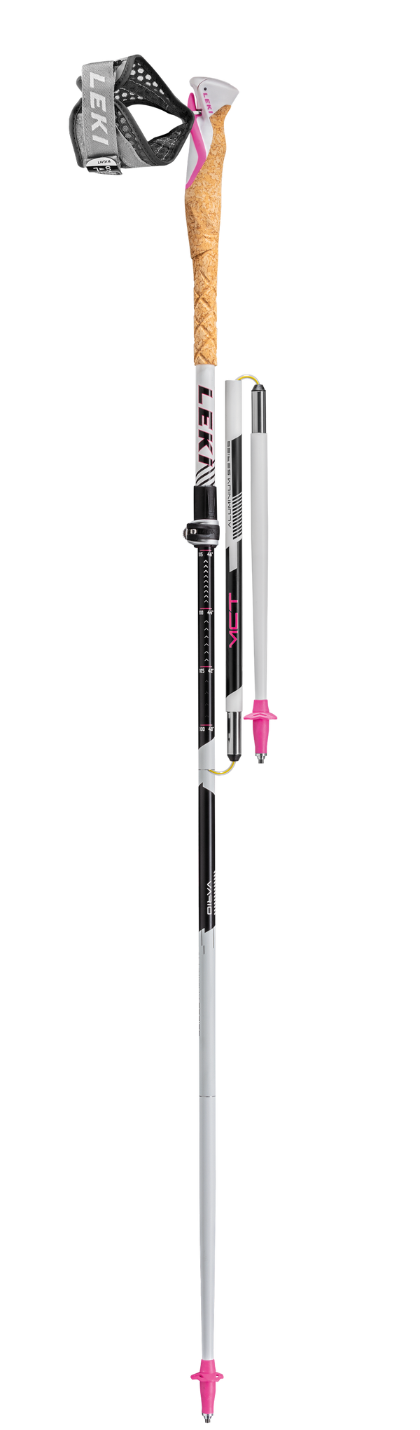 LEKI Stöcke MCT Vario TA Women Cross Trail 100-120cm weiß-schwarz-pink Trekking Wanderstöcke