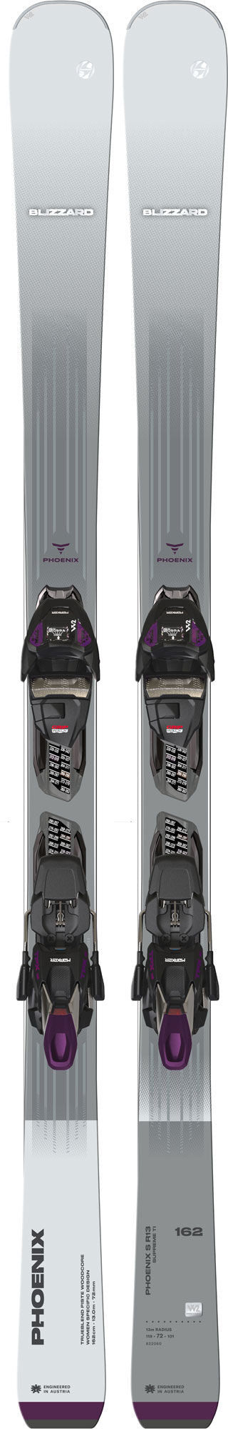 Blizzard PHOENIX S R13 SUPREME TI 162cm + Marker TPX 12 - Damen Pisten Ski Grau