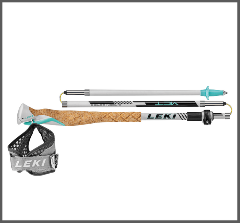 LEKI Stöcke MCT 12 Vario Carbon Women Cross Trail 100-120 cm weiß-schwarz-mint Trekking Wanderstöcke