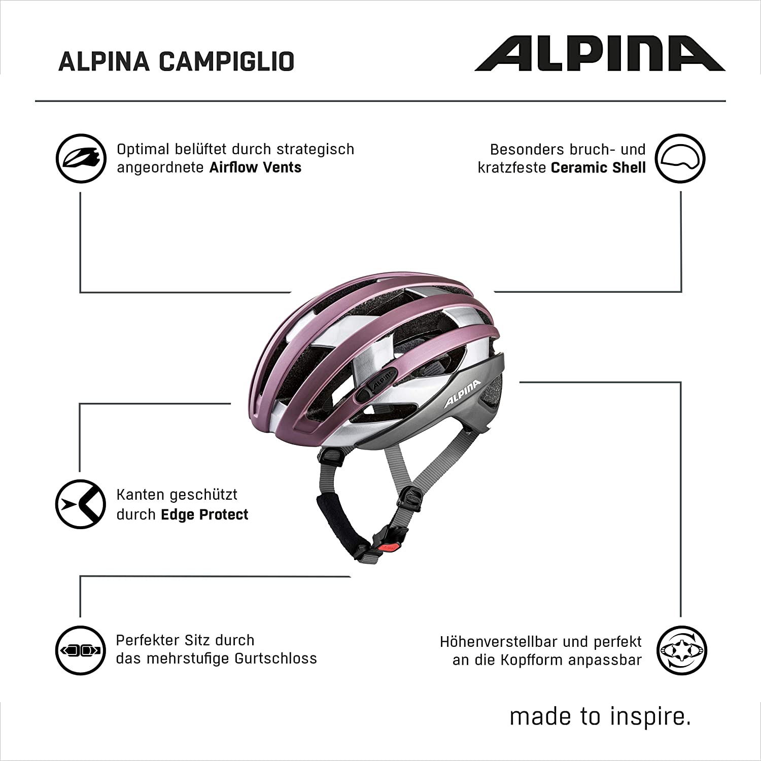 Alpina CAMPIGLIO Fahrradhelm rose silver Damen