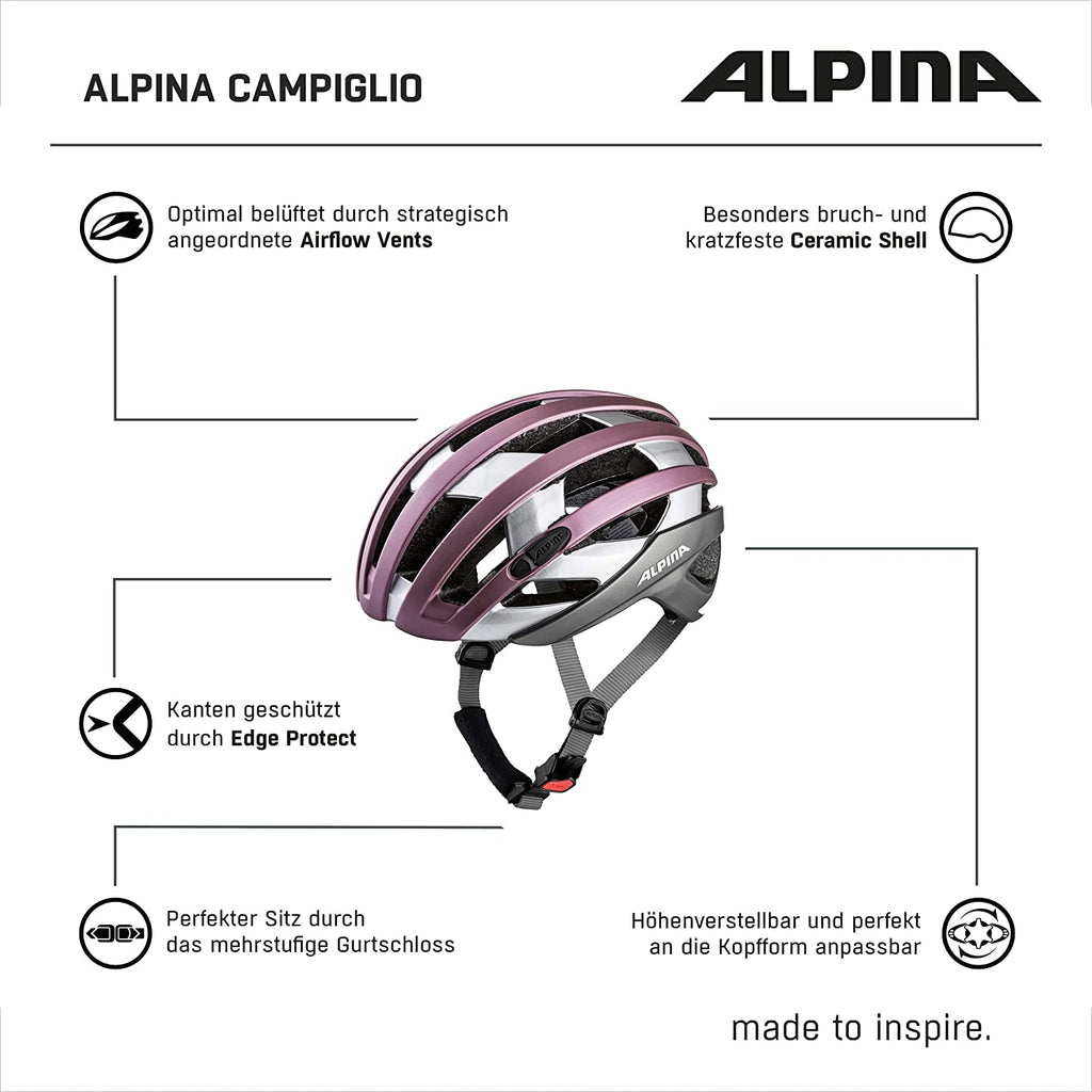 alpina campiglio fahrradhelm Alpina CAMPIGLIO Fahrradhelm rose silver Damen