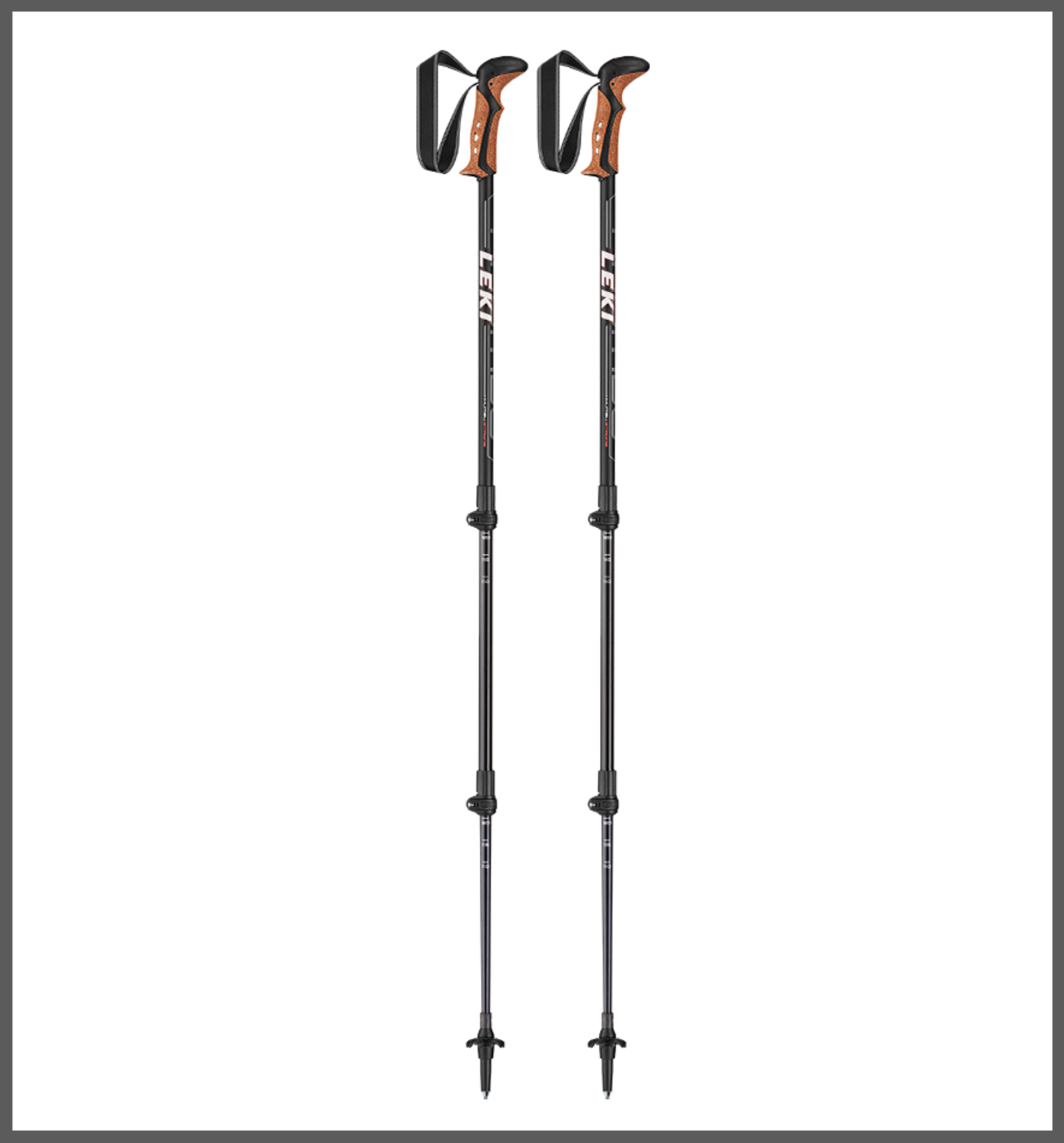 LEKI Stöcke Khumbu Trekking 110-145cm schwarz-weiß-rot Wanderstöcke