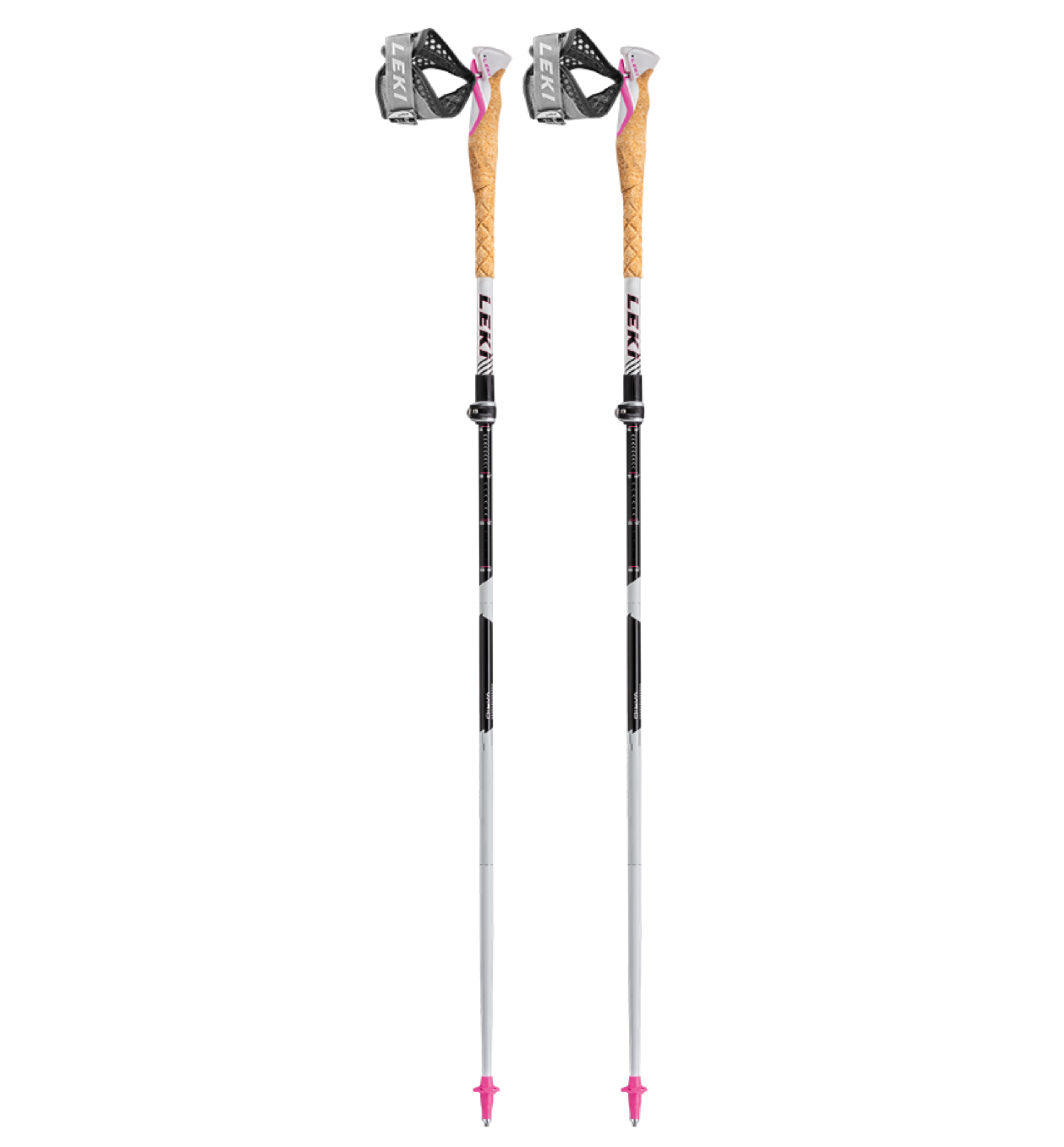 LEKI Stöcke MCT Vario TA Women Cross Trail 100-120cm weiß-schwarz-pink Trekking Wanderstöcke