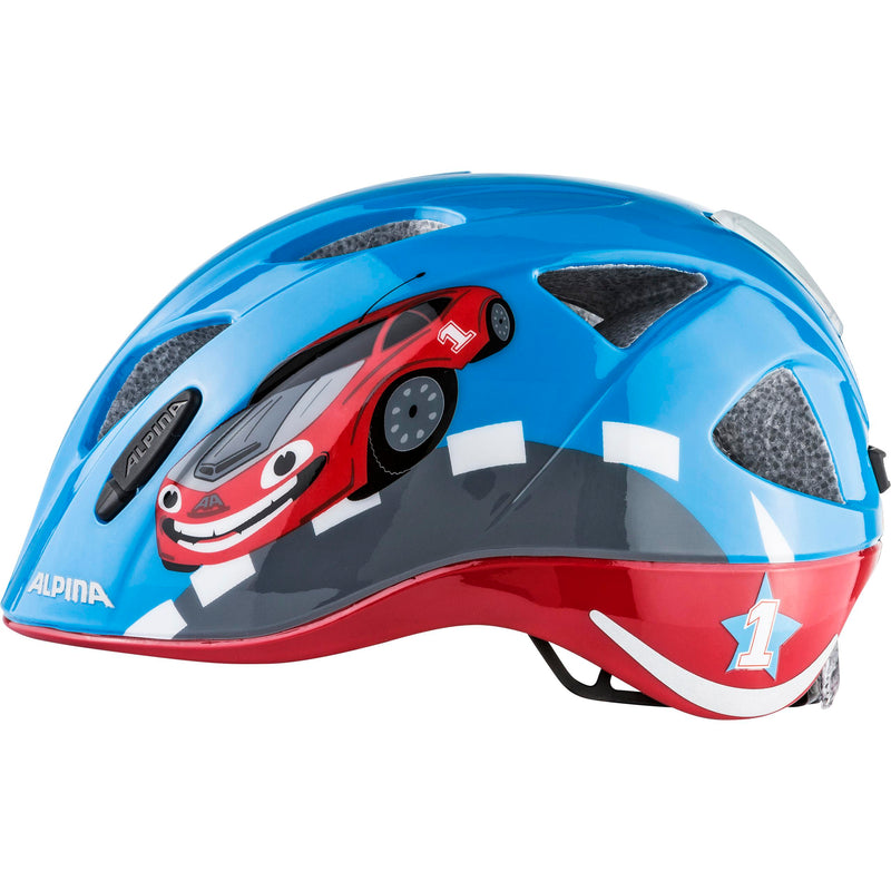 Alpina XIMO Fahrradhelm blue red car Kinder