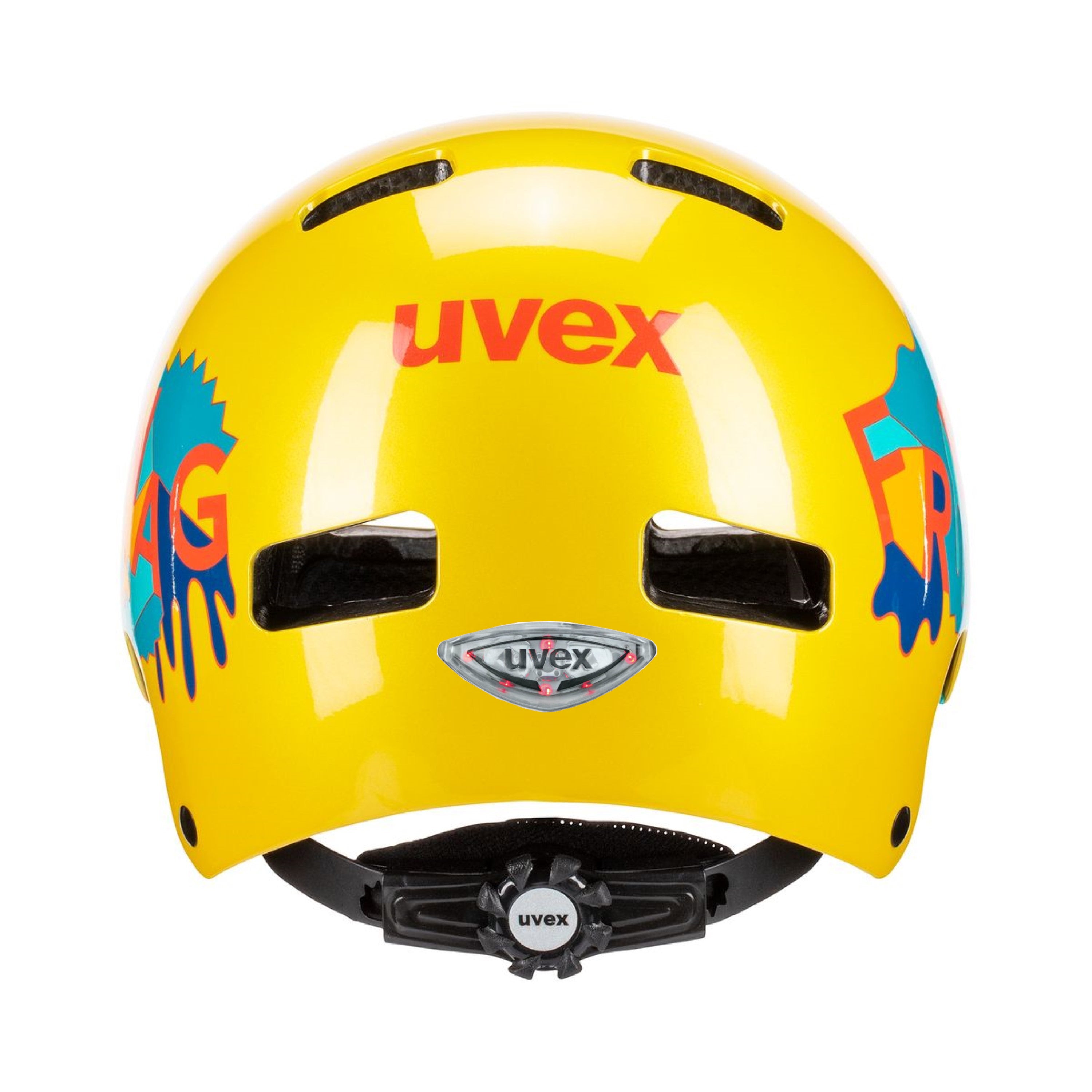 uvex Kid 3 SWAG yellow LED Fahrradhelm mit Rücklicht Kinder
