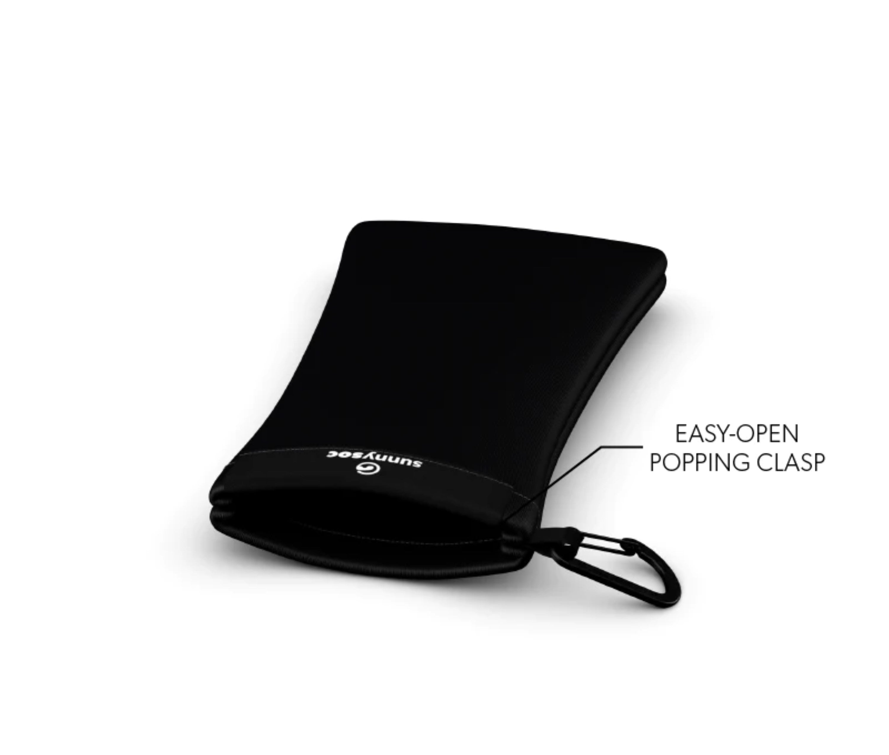 Sunnysoc BLACK Etui Brille Sonnenbrille Handy Tasche Schutzhülle Beutel Sack mit Karabinerhaken