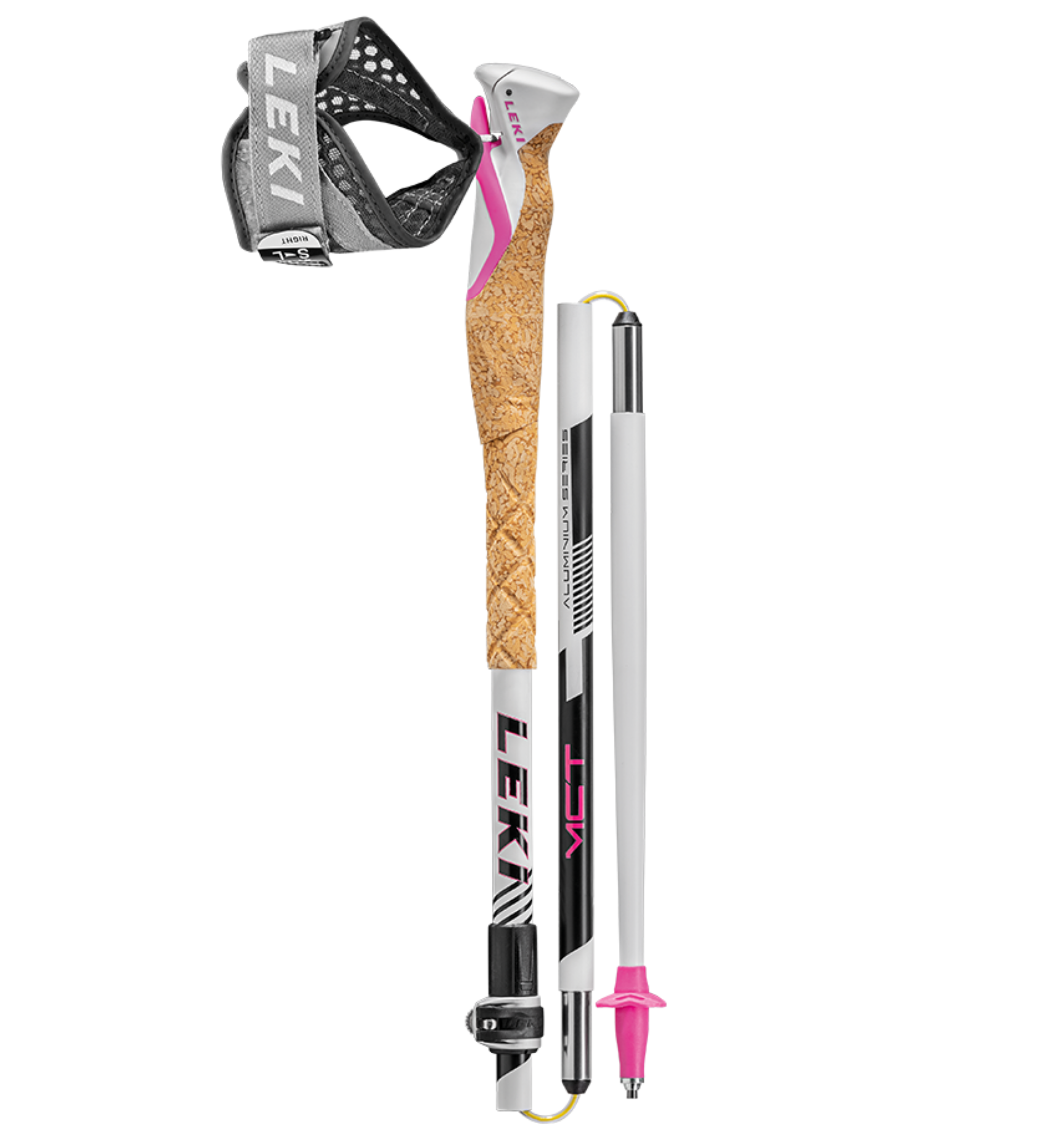 LEKI Stöcke MCT Vario TA Women Cross Trail 100-120cm weiß-schwarz-pink Trekking Wanderstöcke
