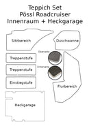 TEPPICH SET passend für Pössl Roadcruiser 636 mit Raumbad optional mit Heckgarage