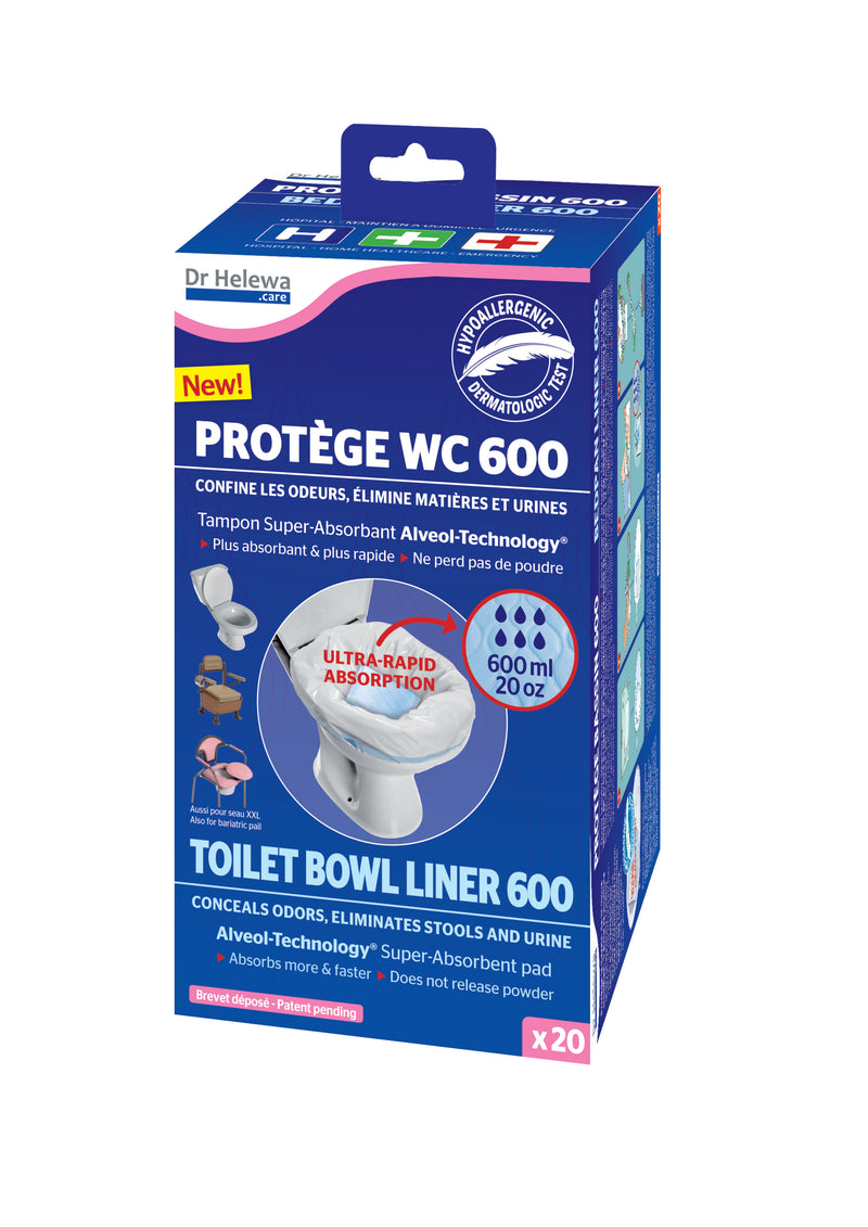 Dr. Helewa TOILET BOWL LINER 600 Toilettenbeutel Reisetoilette Notfal-WC