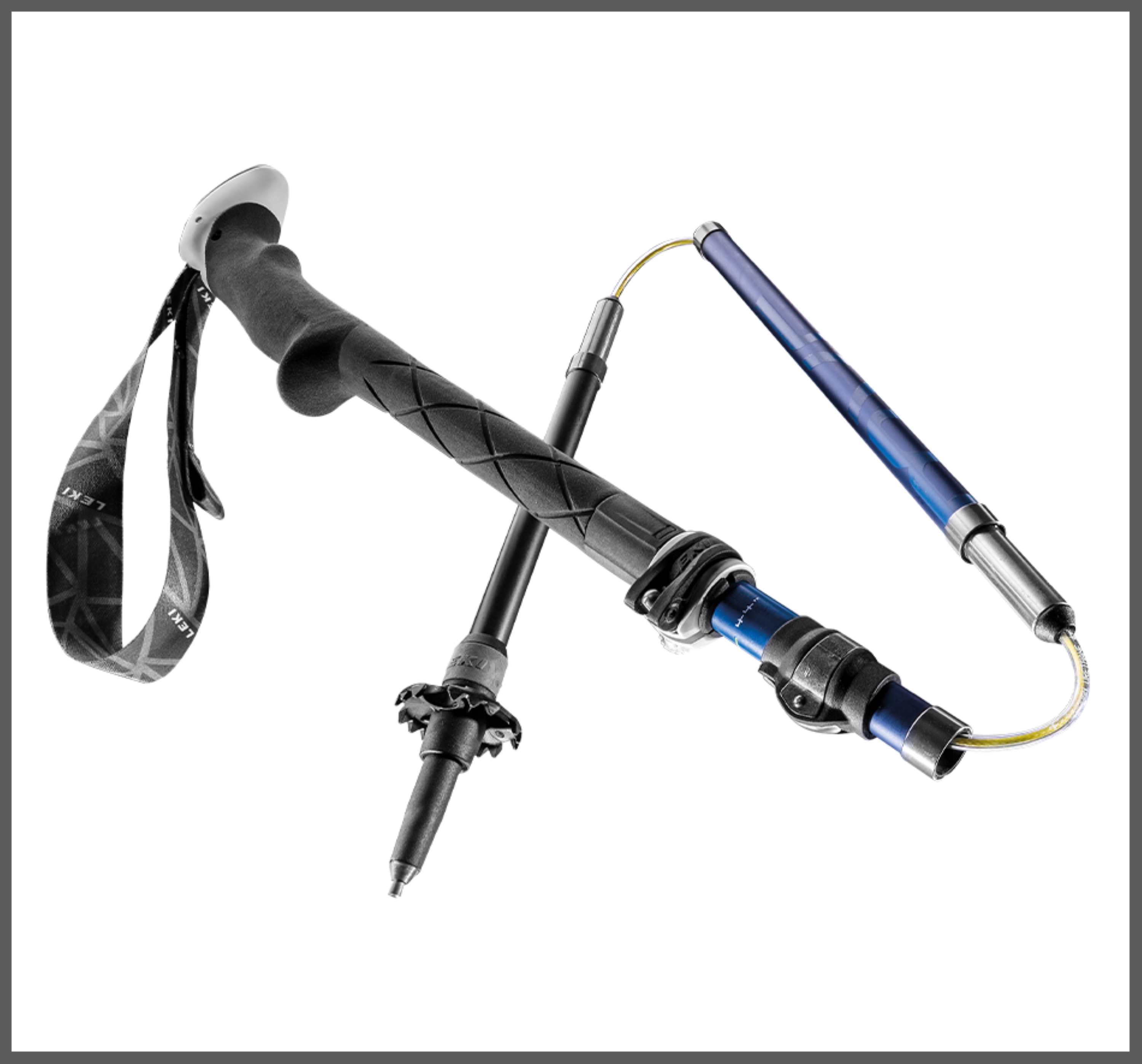Leki MIC VARIO CARBON ANTISHOCK Wanderstöcke blau-weiß