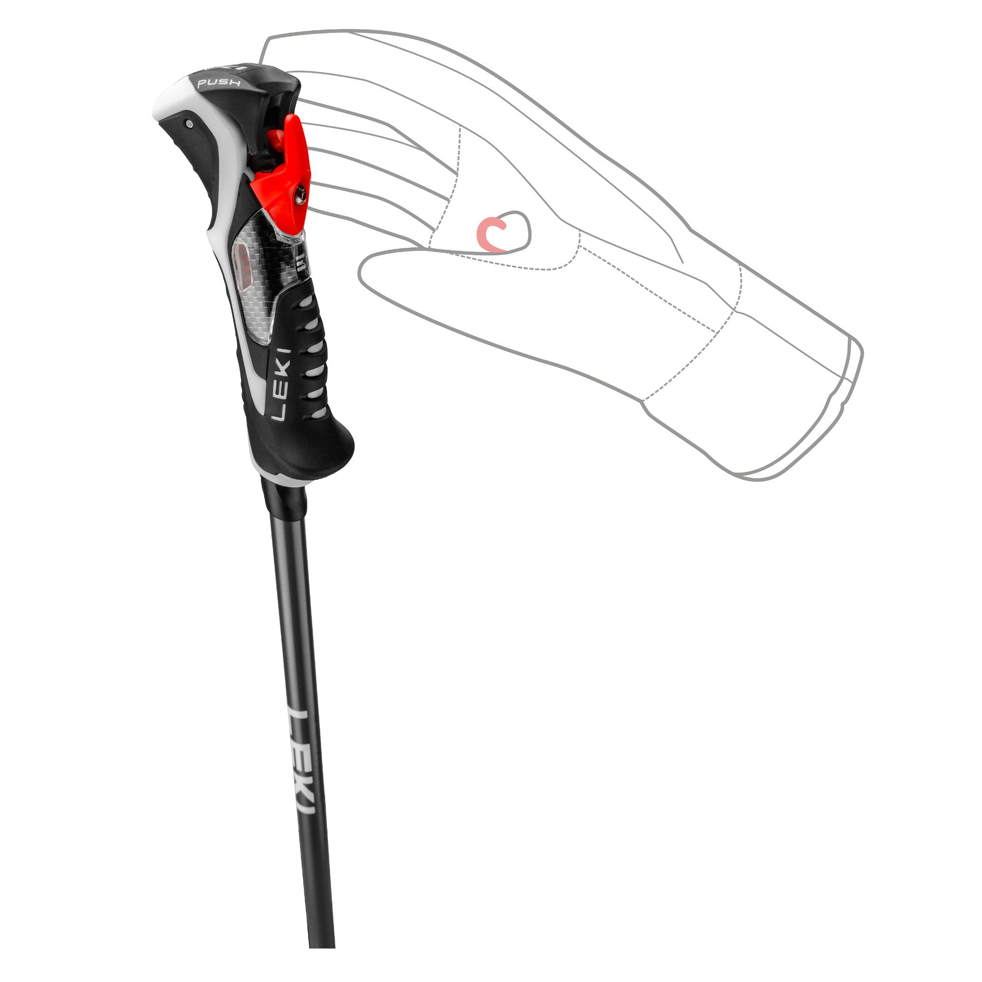 Leki CARBON 14 3D Alpinstöcke carbon anthracite white (100-135 cm) Unisex
