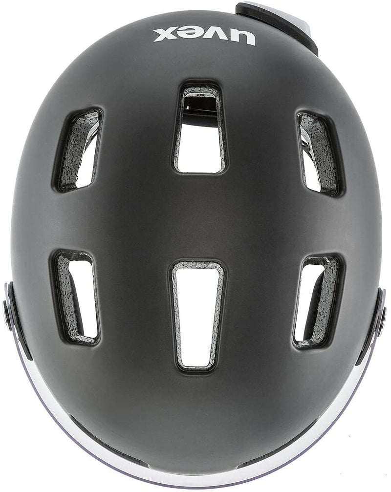 uvex RUSH VISOR Fahrradhelm black silver mat Unisex