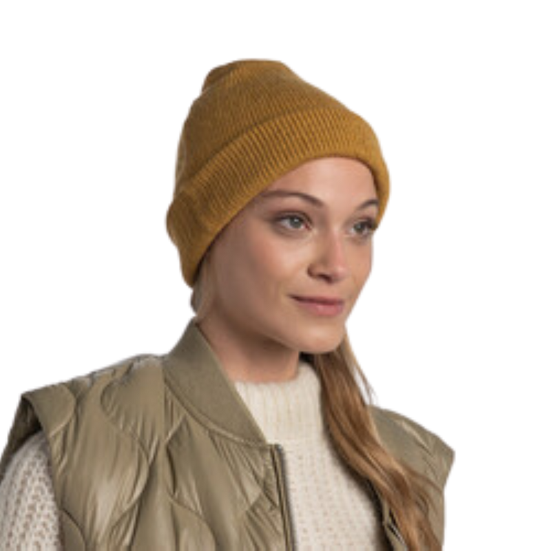 Buff KNITTED BEANIE für Erwachsene jarn ocher Gr. One Size