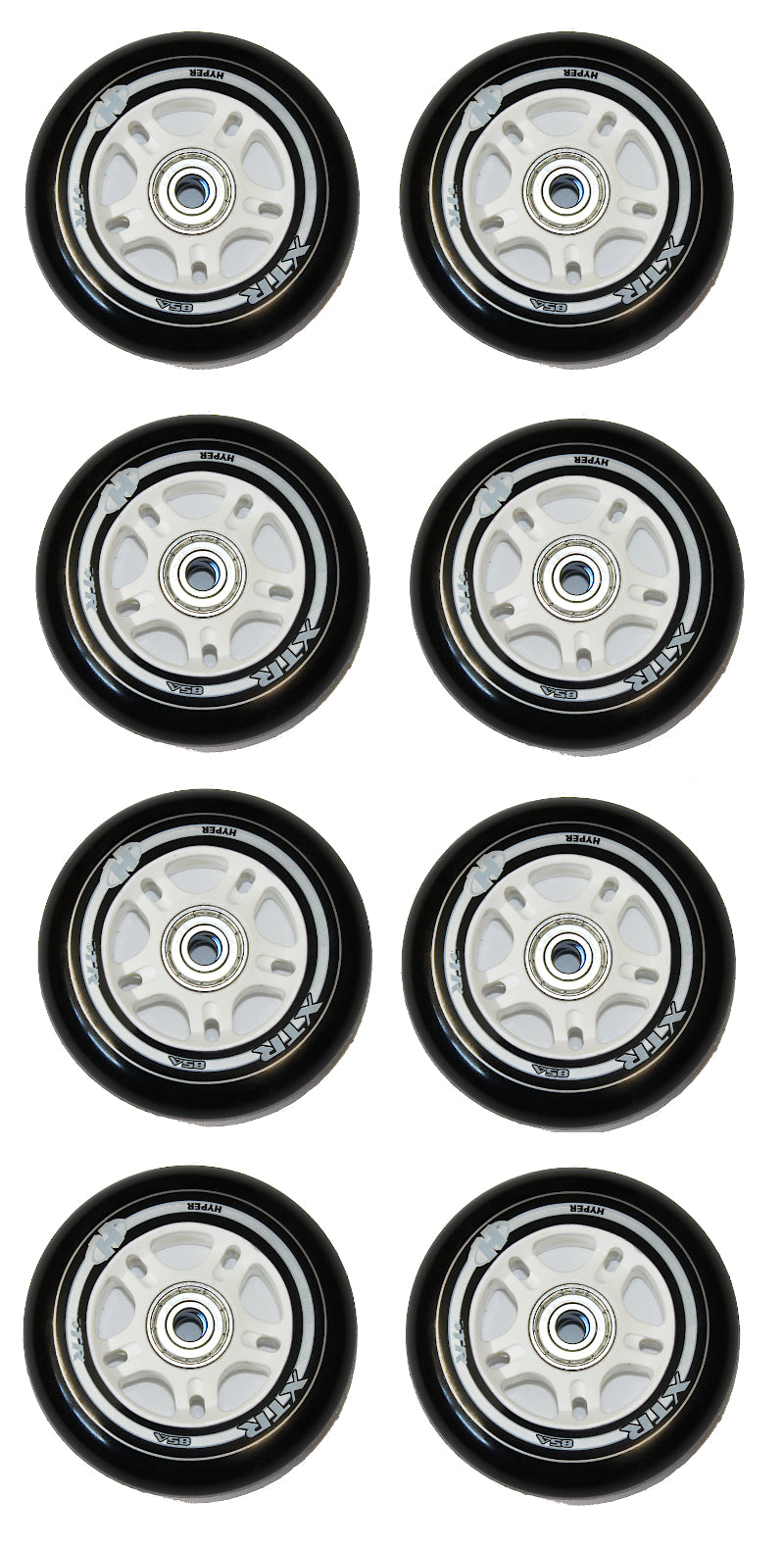 8er Set Hyper XTR Rollenset 90mm/85A ABEC9 + 8mm Spacer