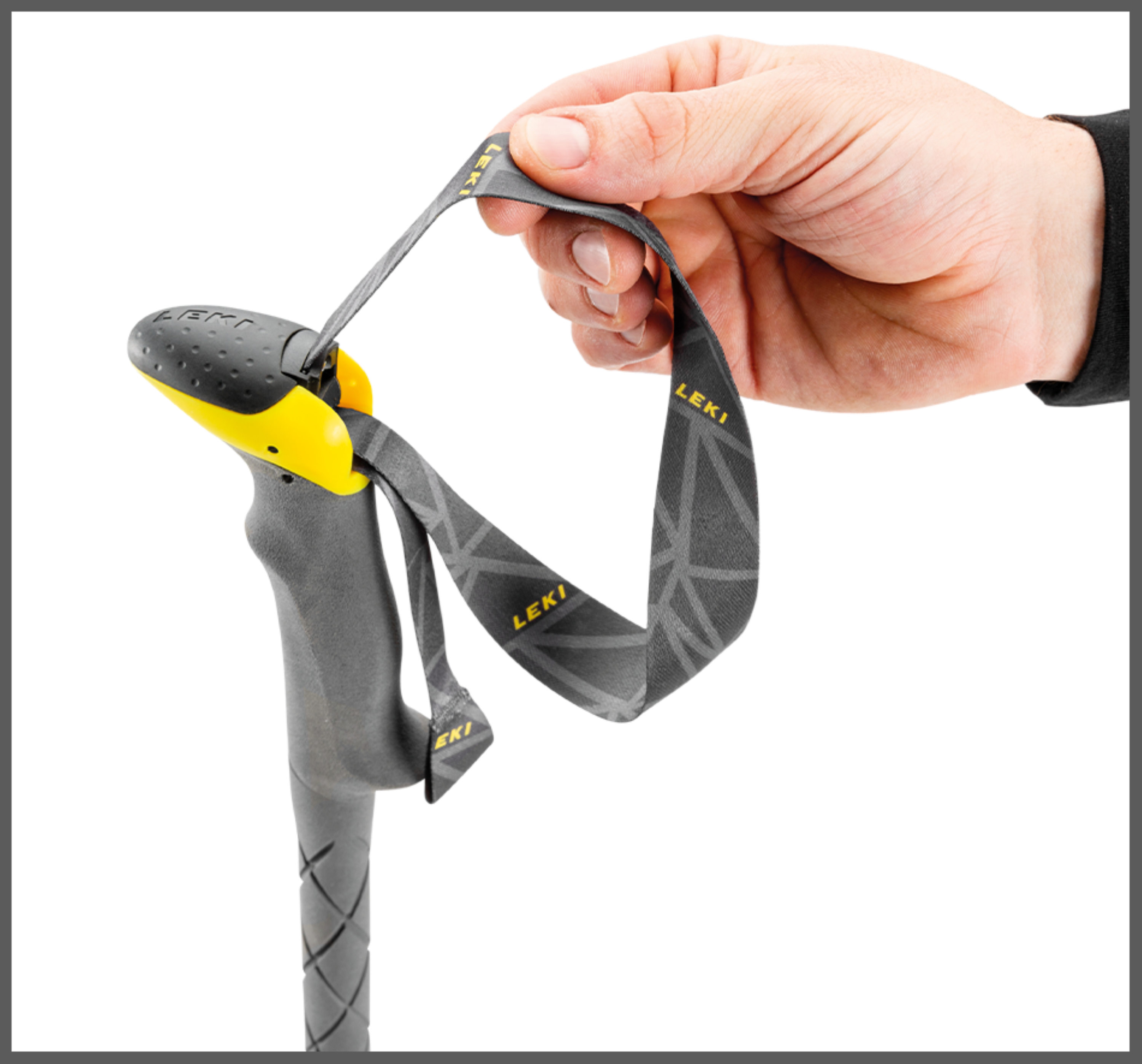 LEKI Stöcke SherpaLiteXTG Trekking 100-135cm grau-gelb-weiß Wanderstöcke Outdoor j21