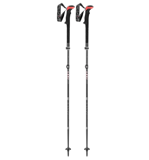 Leki Stöcke Micro Vario Carbon Trekking 110-130cm black-red Wanderstöcke
