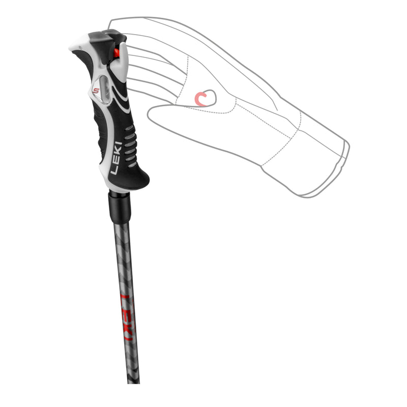 Leki HOT SHOT-S Skistöcke black dark anthracite red (100-135 cm) Unisex