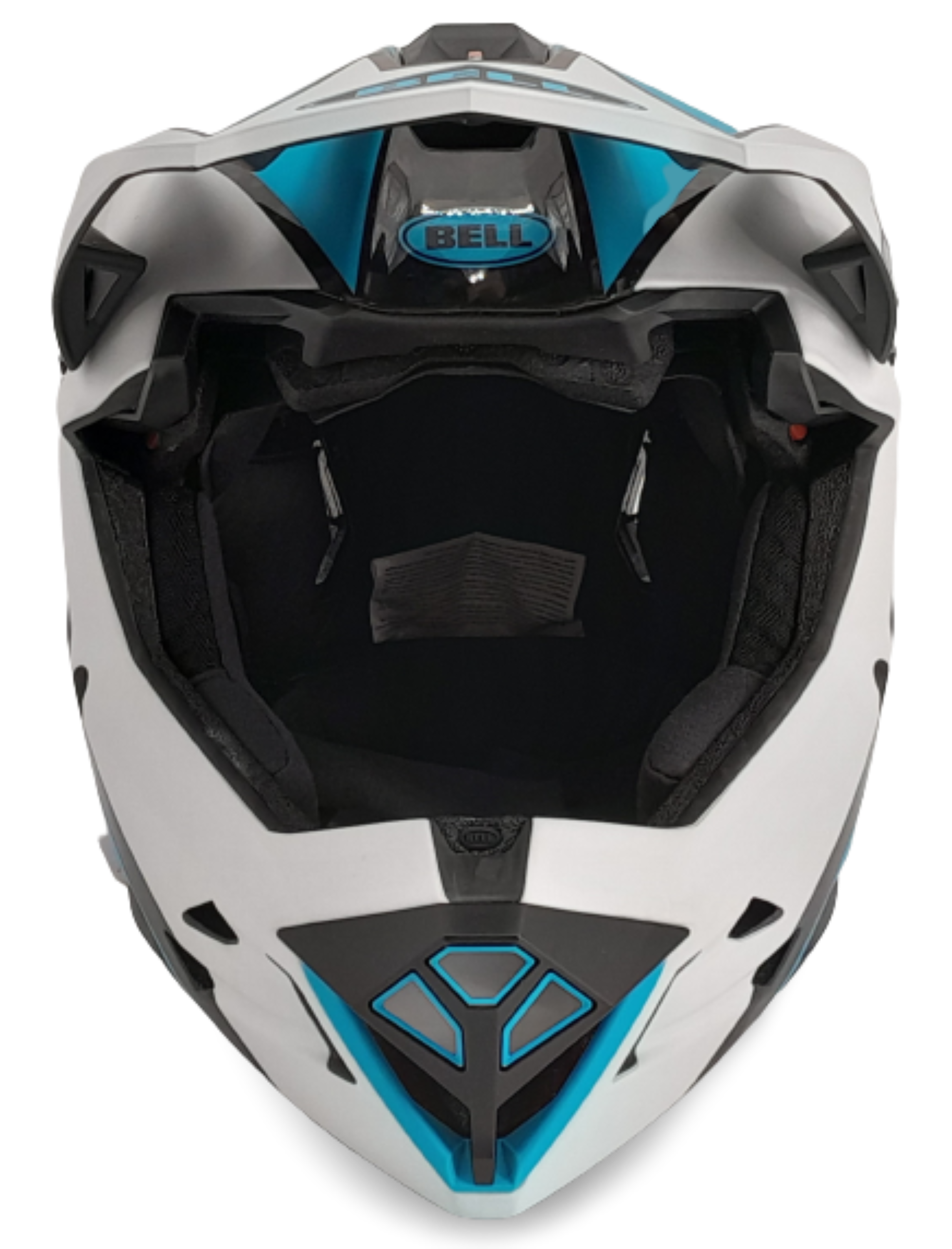 Bell BS FULL-10 SPHERICAL MIPS Full Face Fahrradhelm matte white blue shiny carbon Gr. M (55-57 cm) Unisex