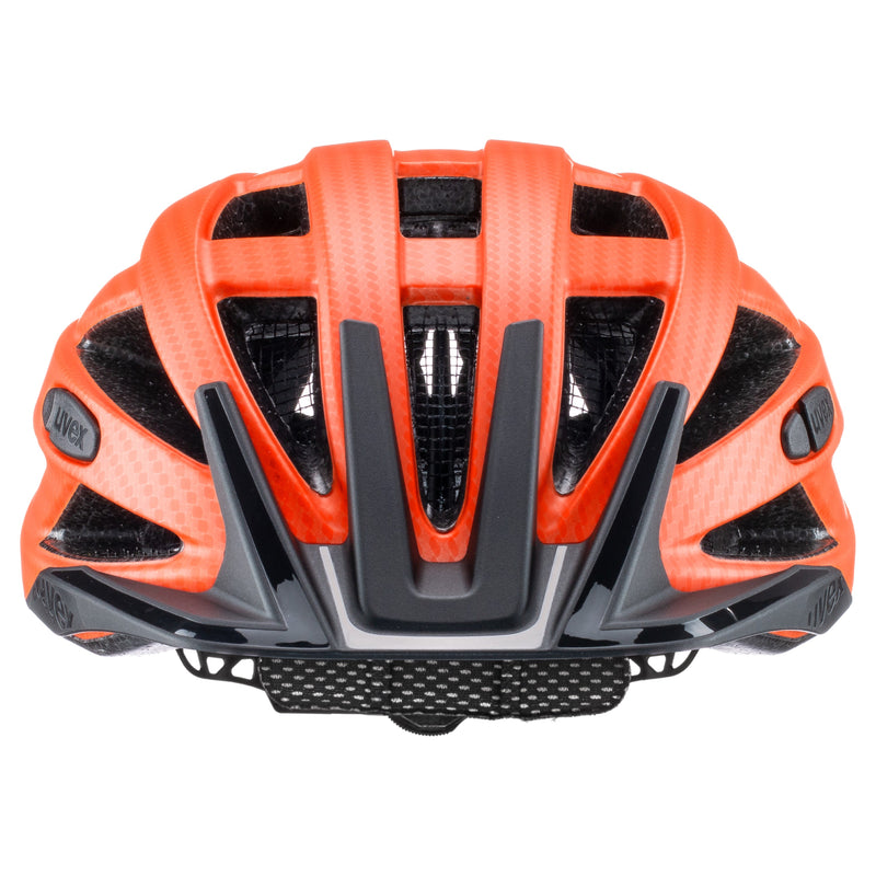 Uvex I-VO CC mit LED Licht Fahrradhelm carbon look orange mat mit Rücklicht Unisex Erwachsene